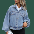 Maja – Oversized Jeansjacka med Puffärm