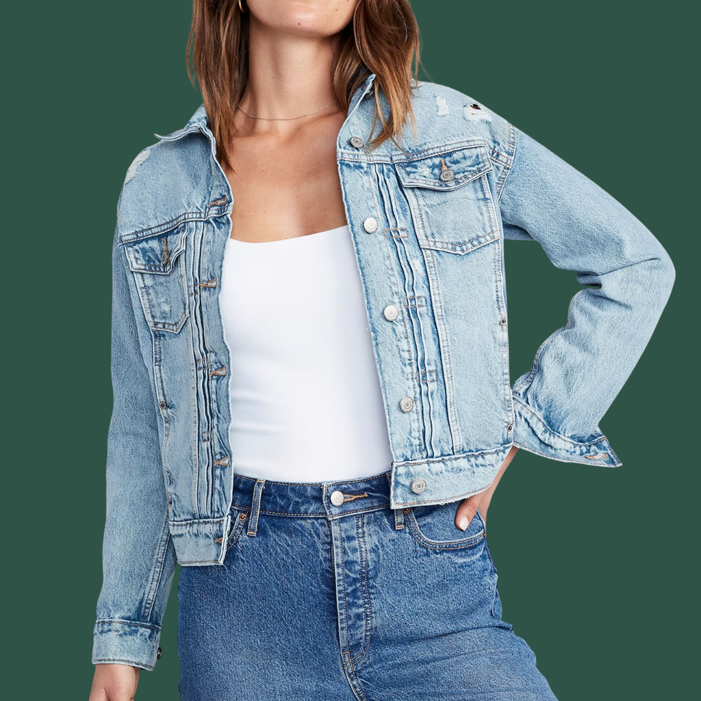 Freja – Jeansjacka med Sliten Finish