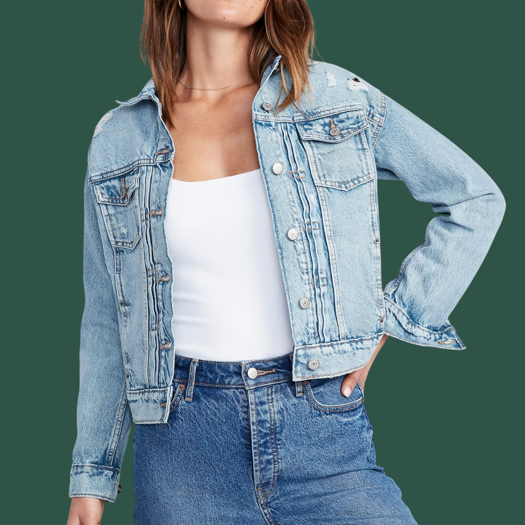 Freja – Jeansjacka med Sliten Finish