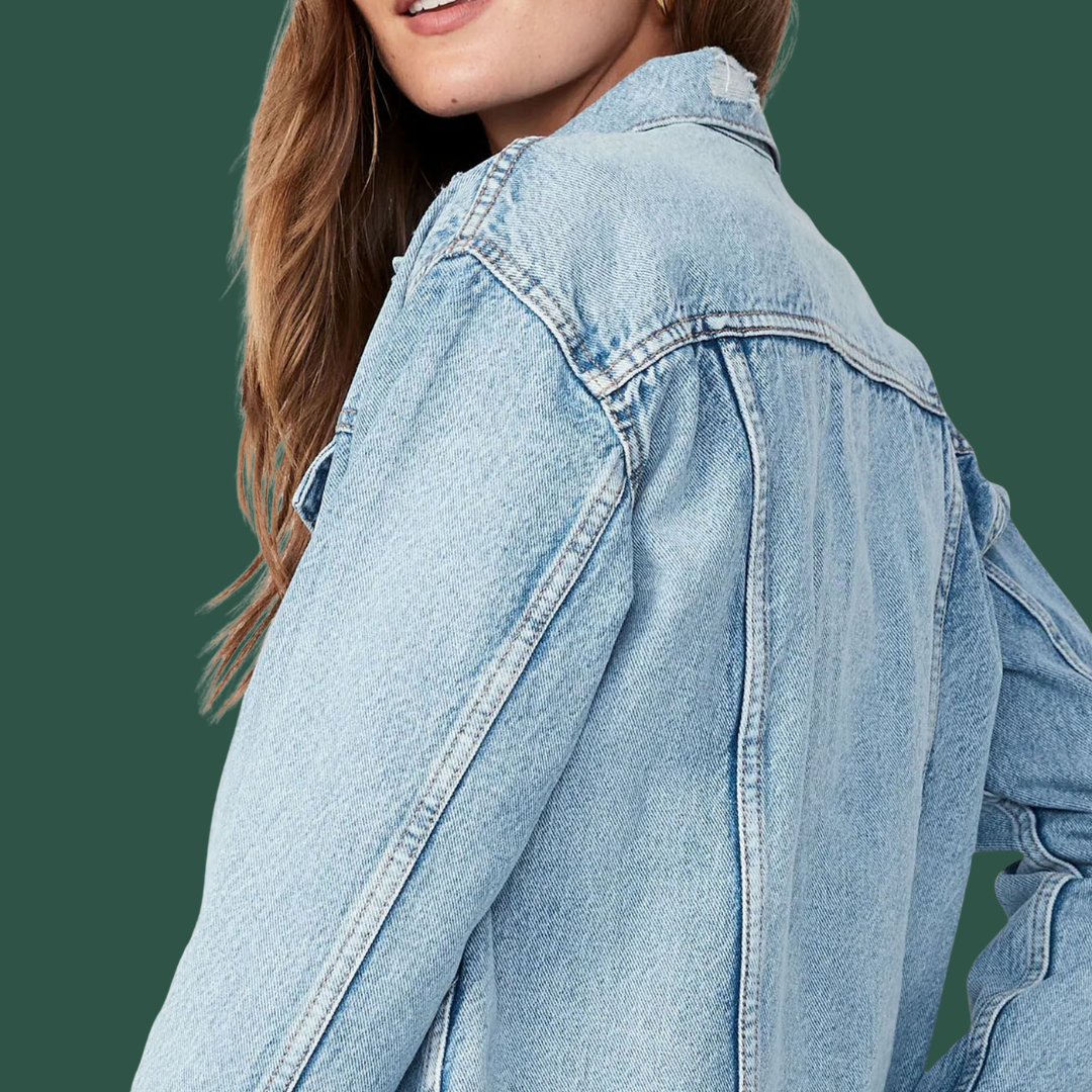 Freja – Jeansjacka med Sliten Finish