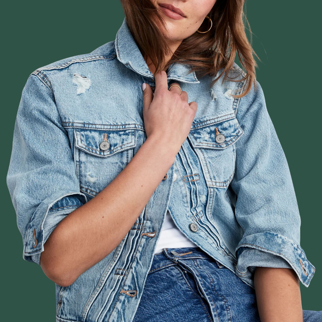 Freja – Jeansjacka med Sliten Finish
